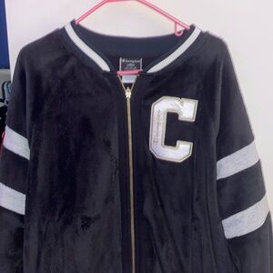 Blck and Gold Champion Letterman jacket